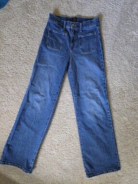 J. Crew Full Length Wide Leg Size 24 Blue Jeans